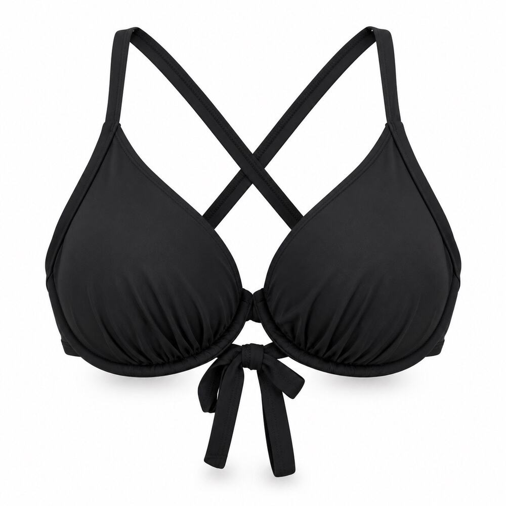 SKYE Hilary Black DD Cup Underwire Bikini Top NWT Supportive Classic Swim